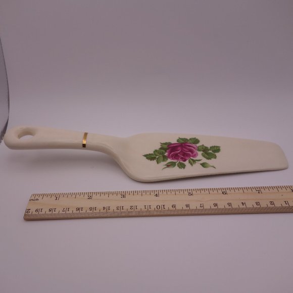 The Harker Pottery Co 22 KT. GOLD Rose Pattern 6inch Plate & Matching Pie Server - Picture 13 of 14